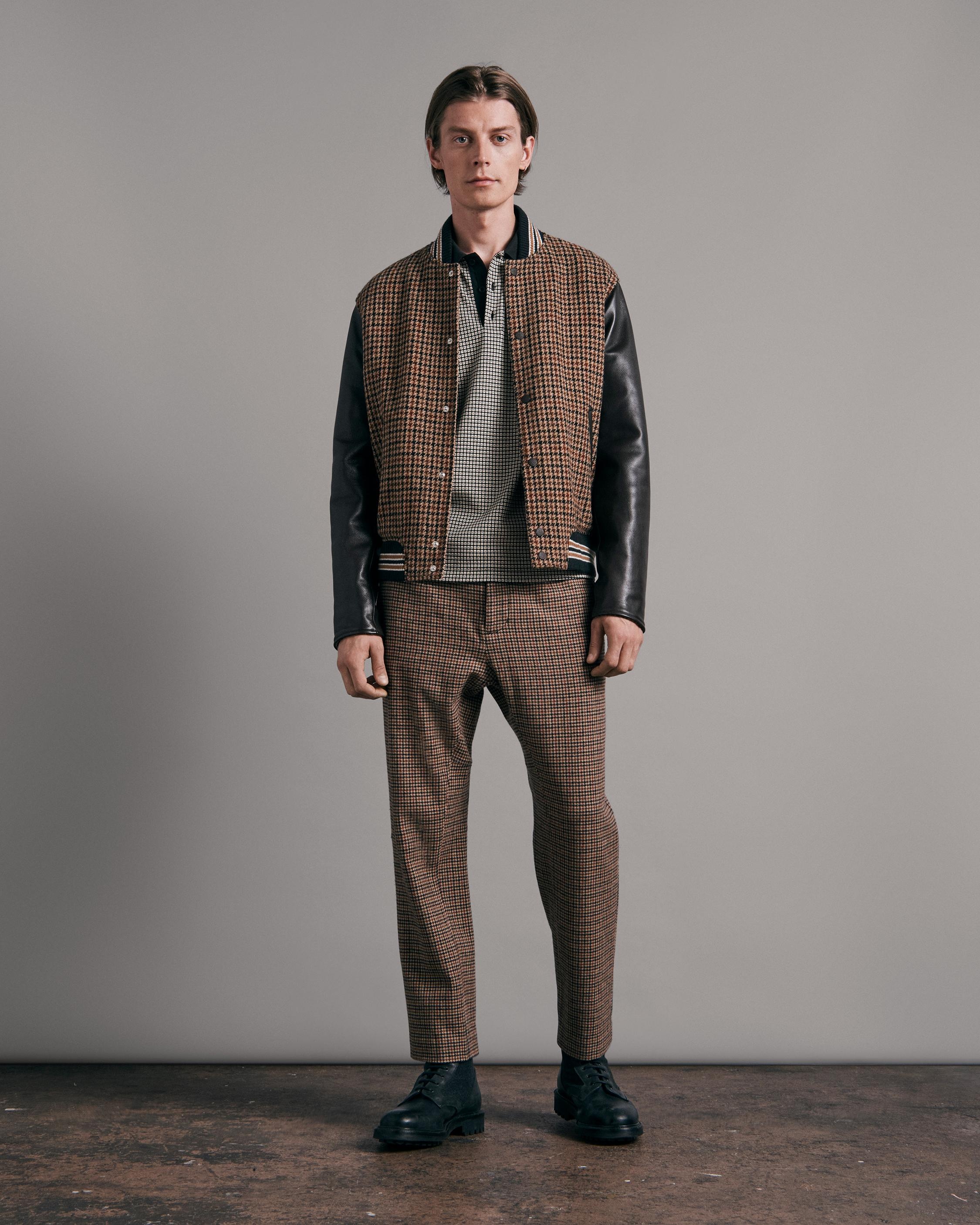 Varsity Houndstooth Wool Jacket
Relaxed Fit Jacket - 2