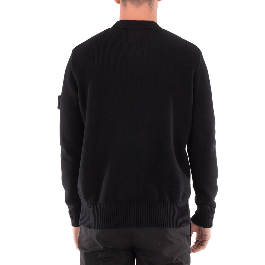 Stone Island Men's Black Loose Fit Crewneck Sweater - 6