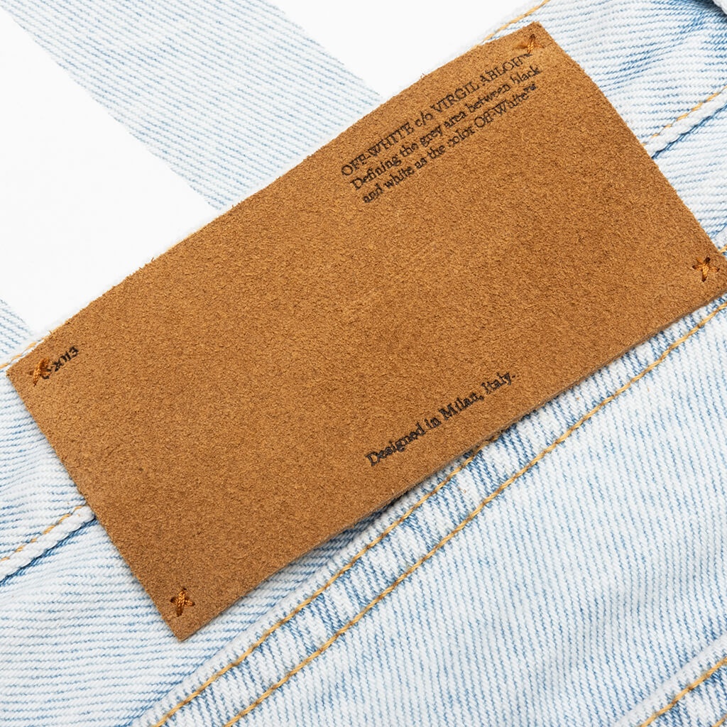 OFF-WHITE C/O VIRGIL ABLOH DIAG TAB N ARROW SLIM JEANS - BLEACH BLUE - 3