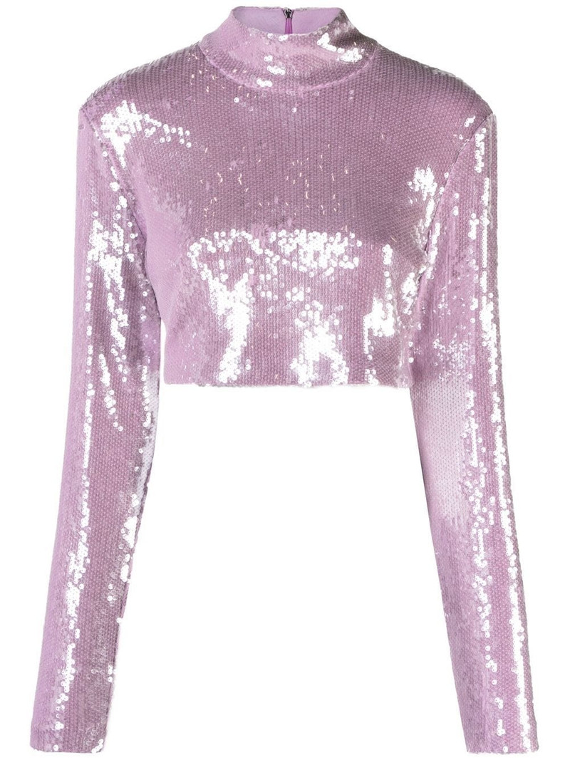sequin-embellished crop top 1