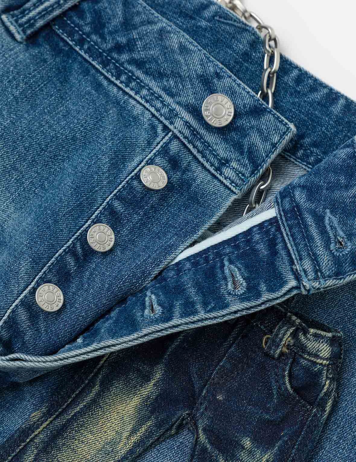 Seagull and Logo Print Loose Fit Denim Joggers - 8