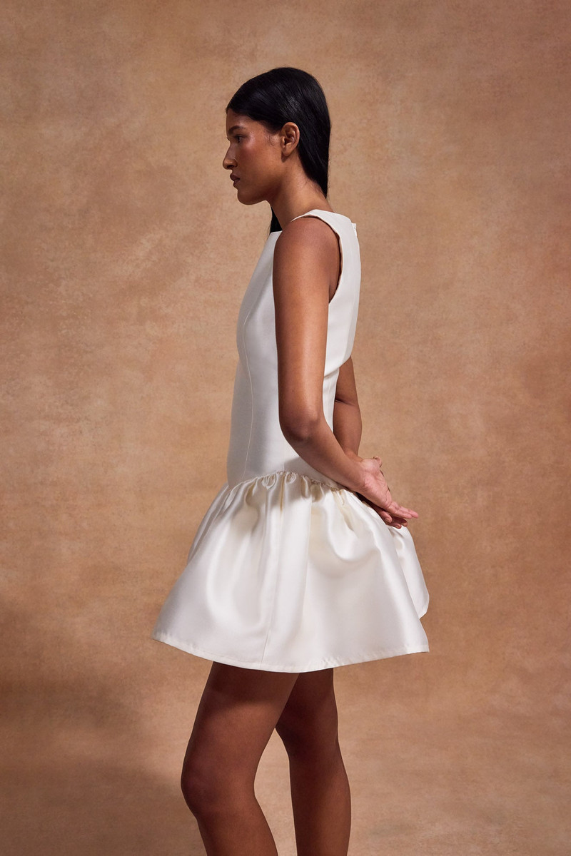 De La Vali SENTIDO MINI DRESS IN IVORY TWILL outlook