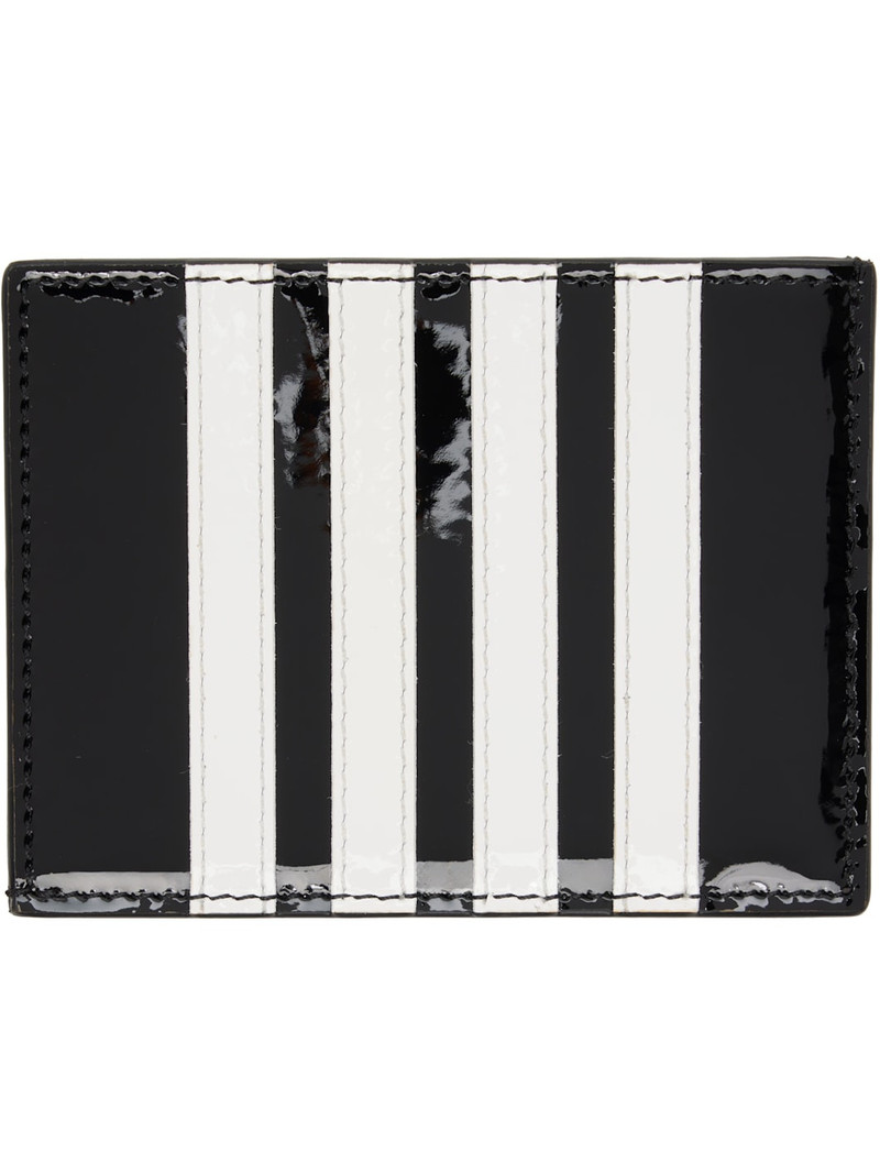 Thom Browne Black Patent 4-Bar Note Compartment Card Holder outlook