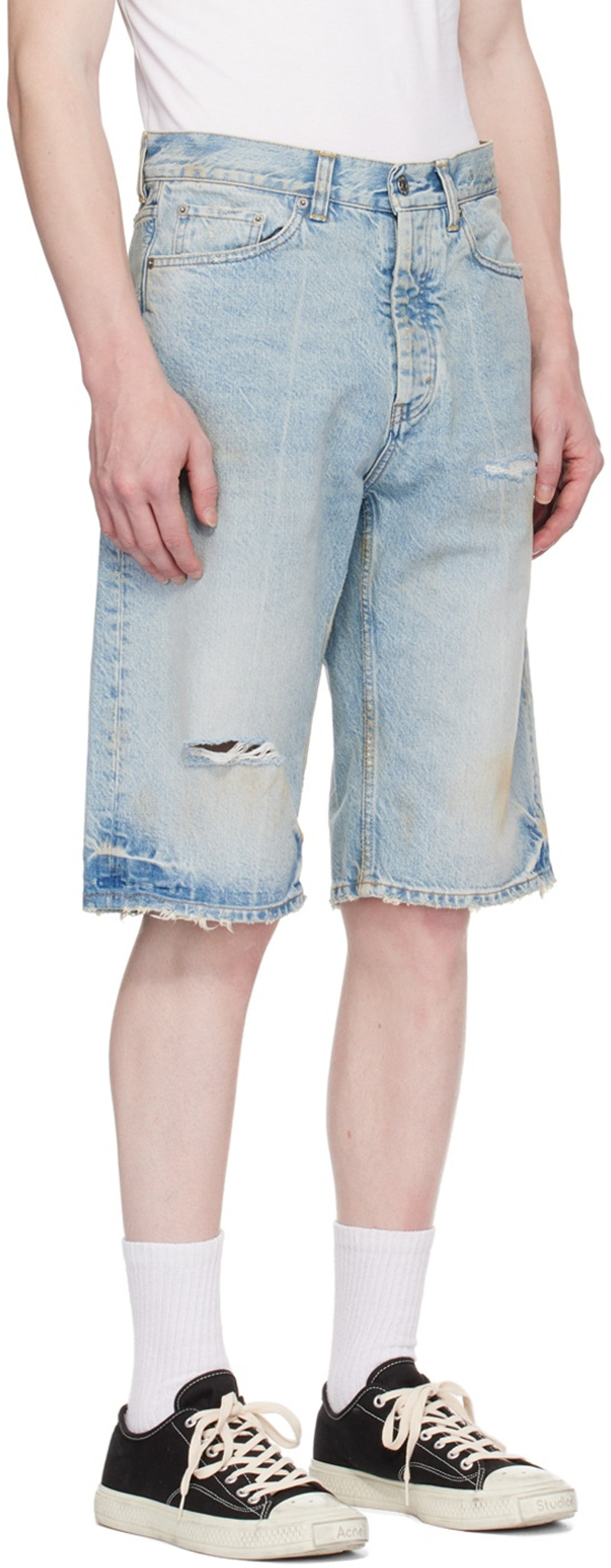 HOPE Blue Loose-Fit Denim Shorts outlook