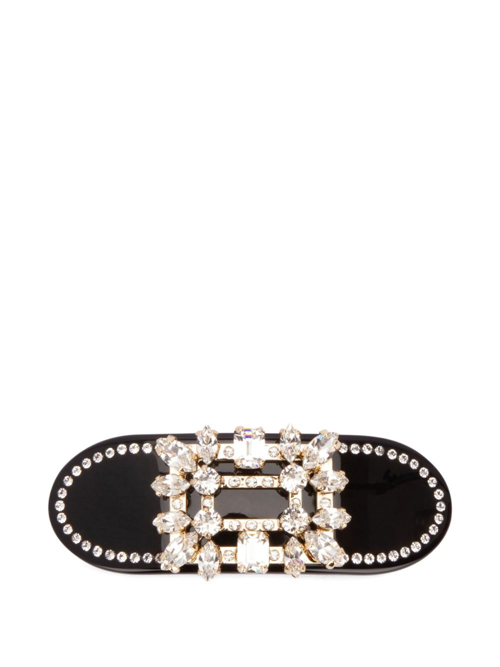 crystal-embellished rectangle hair clip - 3