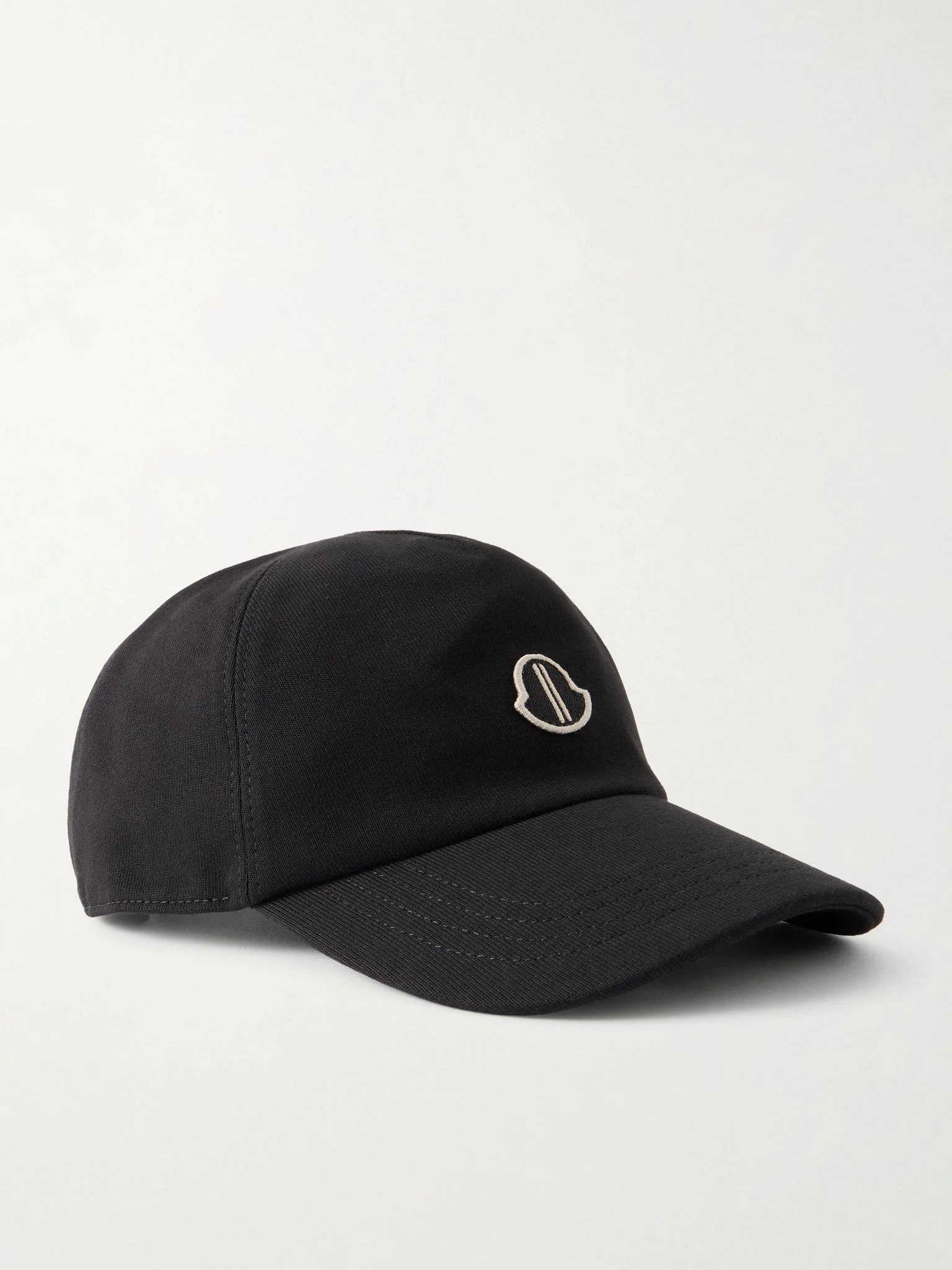 + Moncler Logo-Appliquéd Cotton-Jersey Baseball Cap Black - 1