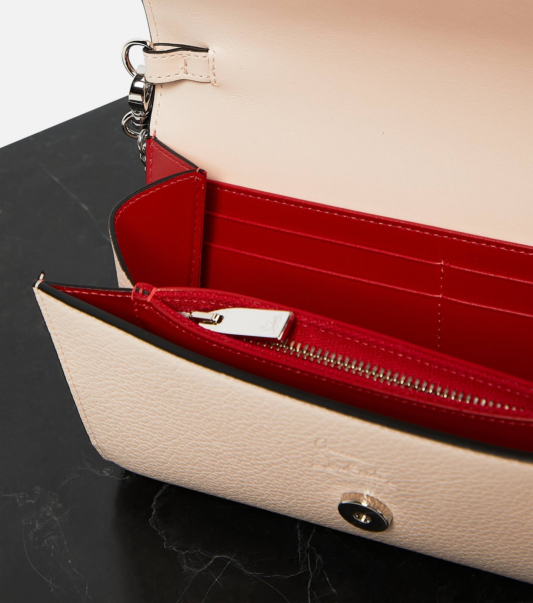 Logo leather wallet on chain - 3