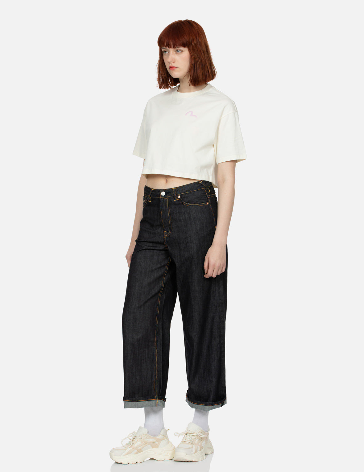 KAMON AND WISTERIA PRINT CROPPED T-SHIRT - 4