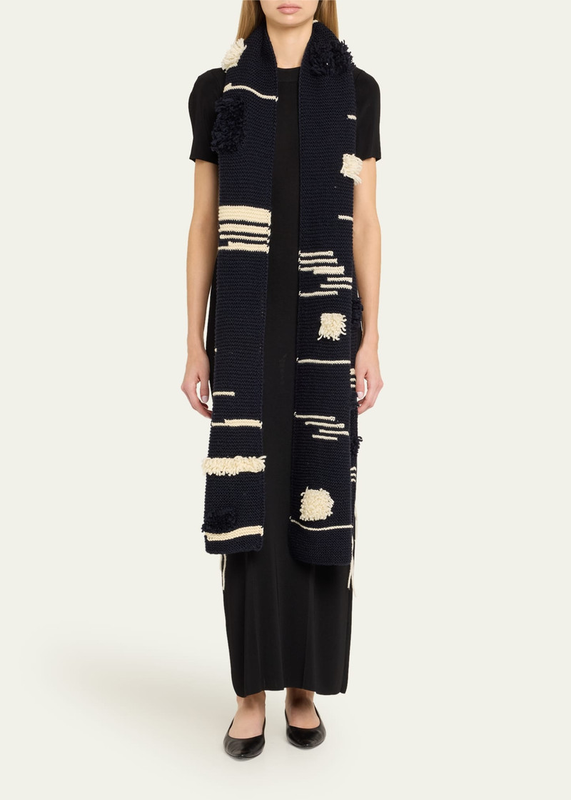 ZANKOV Alicja Tow-Tone Wool Scarf outlook