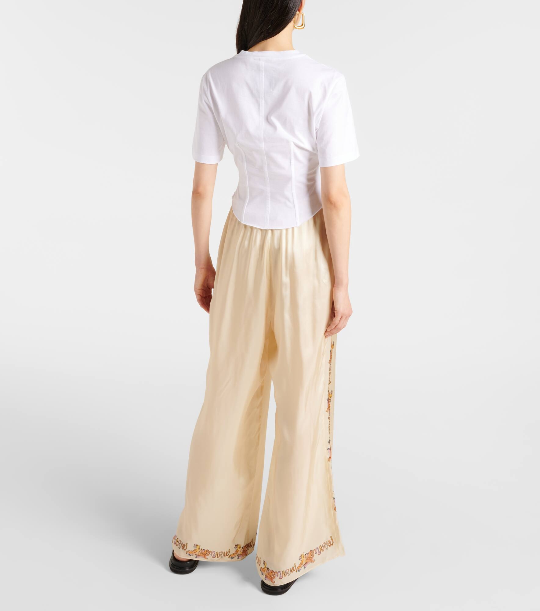 Embroidered cotton bustier top - 3
