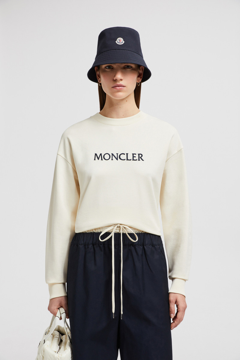 Moncler Embroidered Tonal Logo Cotton Sweatshirt outlook