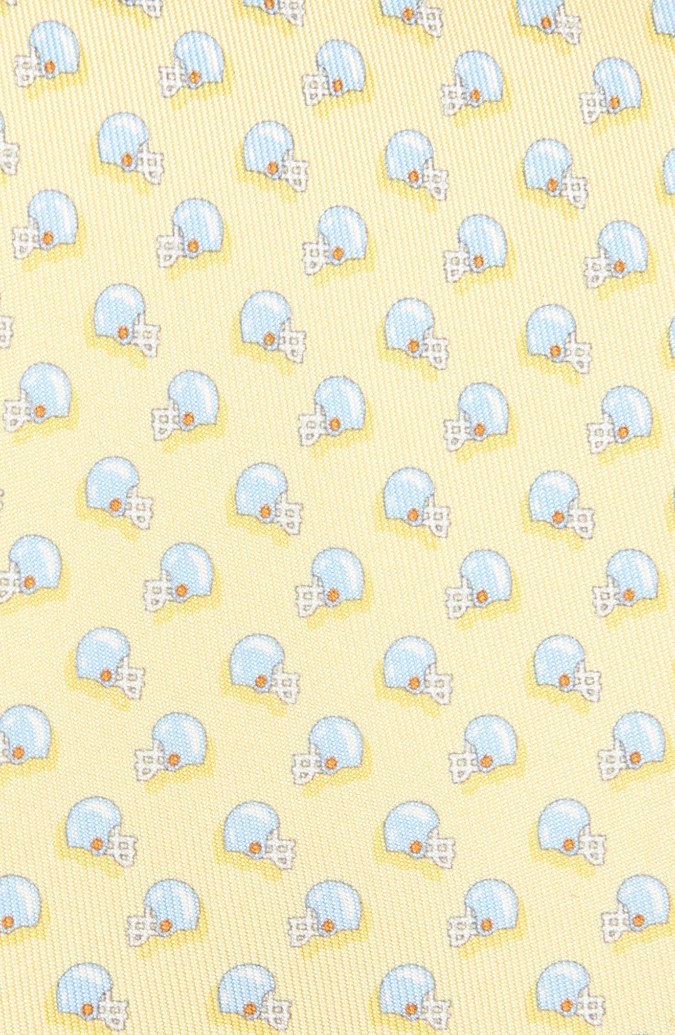FERRAGAMO Football Helmet Print Silk Tie in Giallo at Nordstrom - 2