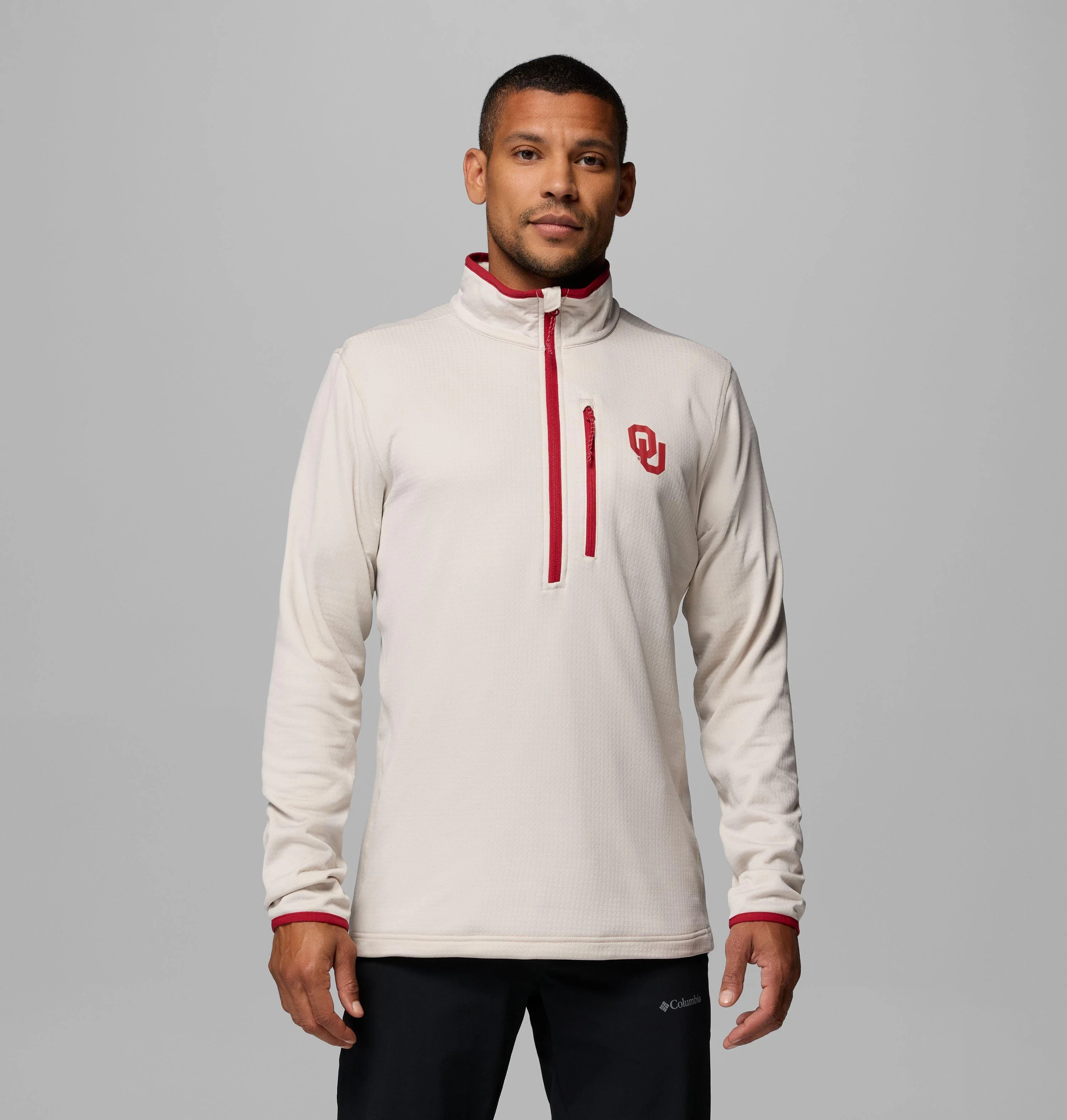 Men's Collegiate Essential Hike Grid Fleece Half Zip - Oklahoma - 1