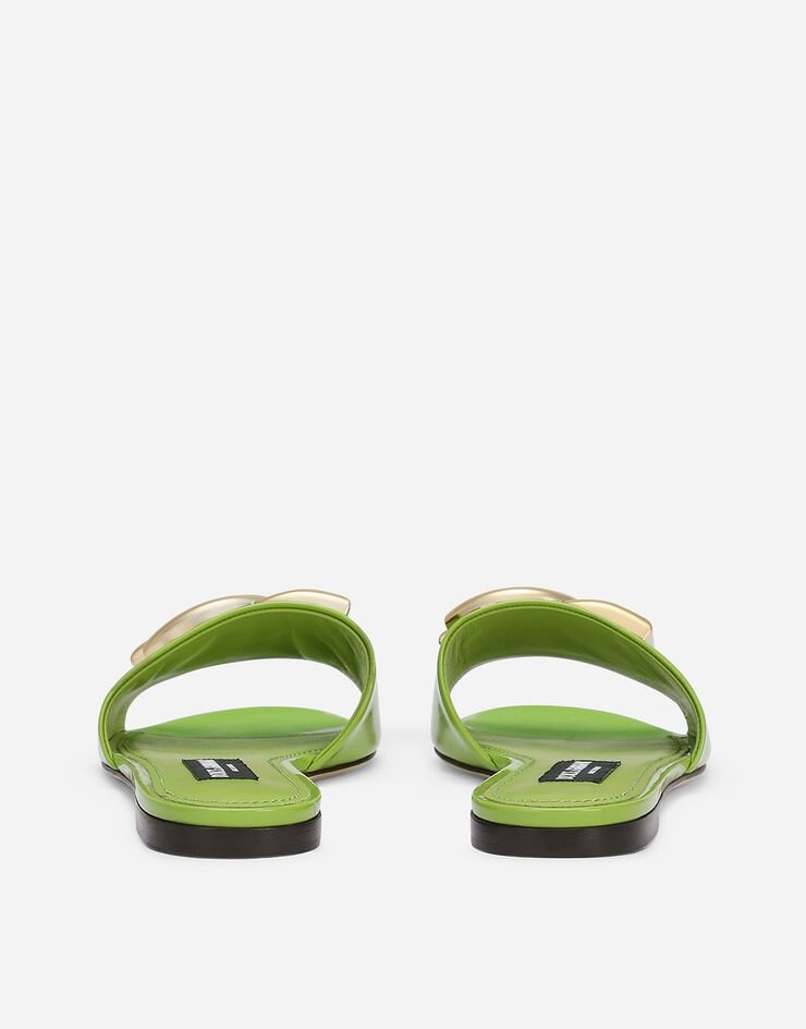 Polished calfskin sliders with DG logo - 3