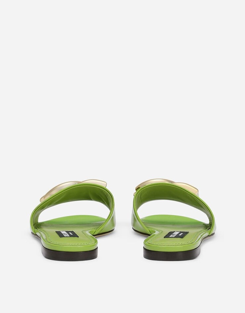 Dolce & Gabbana Polished calfskin sliders with DG logo outlook