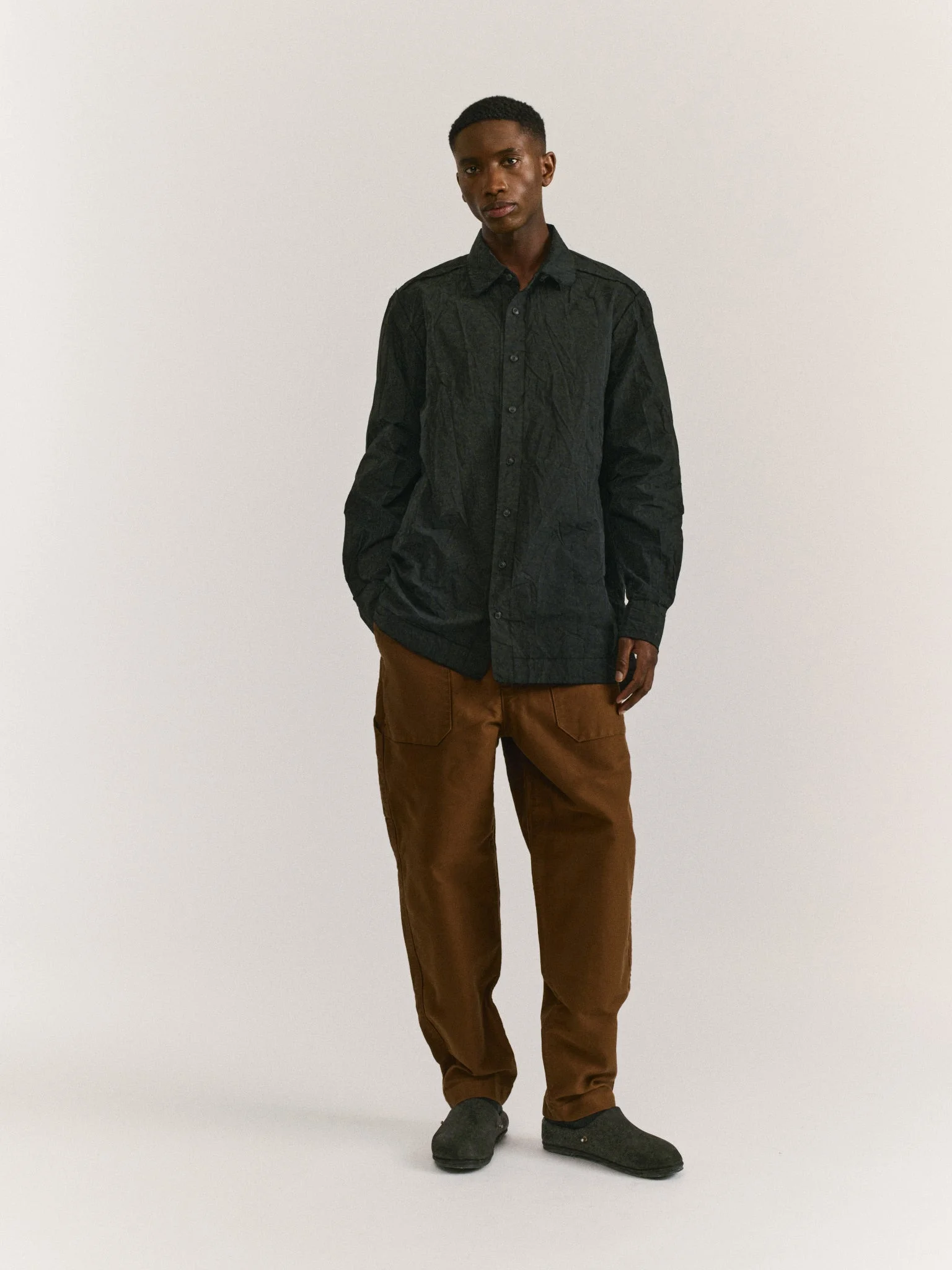 BIG RACCOURCIE RW SHIRT - PAPER COT - BLACK - 1