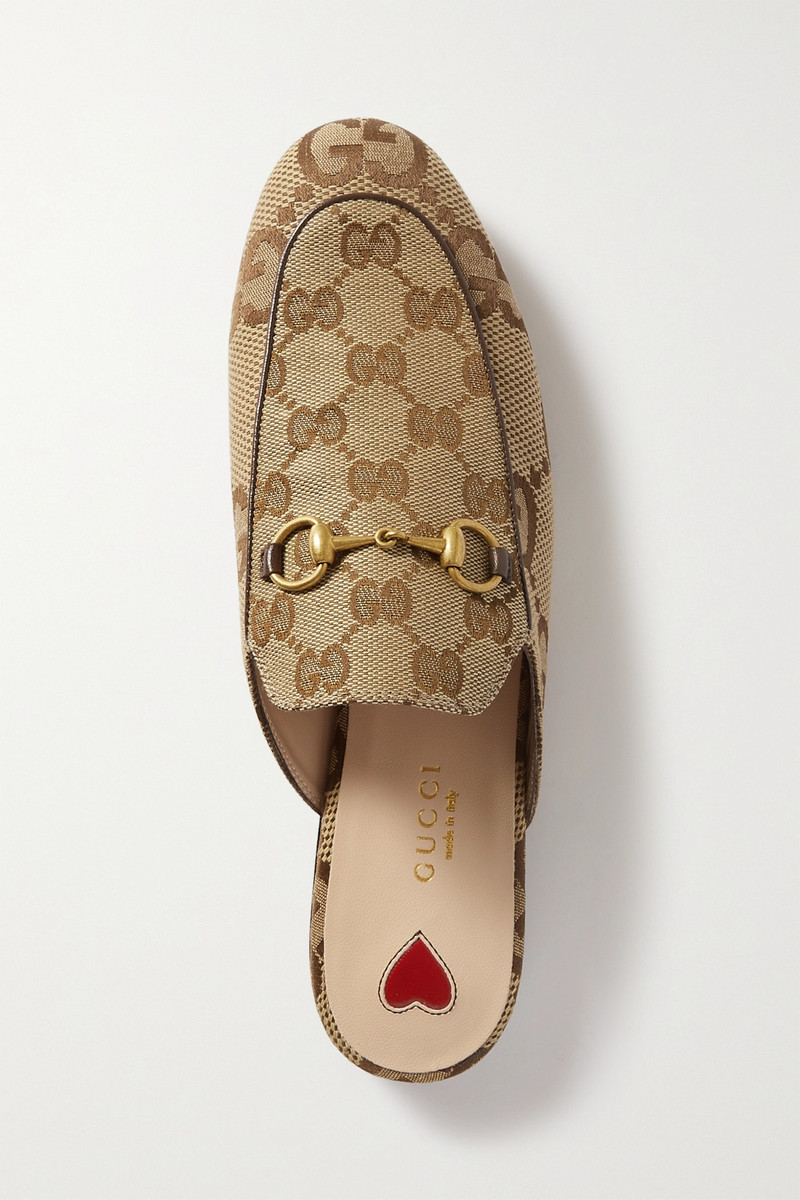 Princetown horsebit-detailed leather slippers - 1