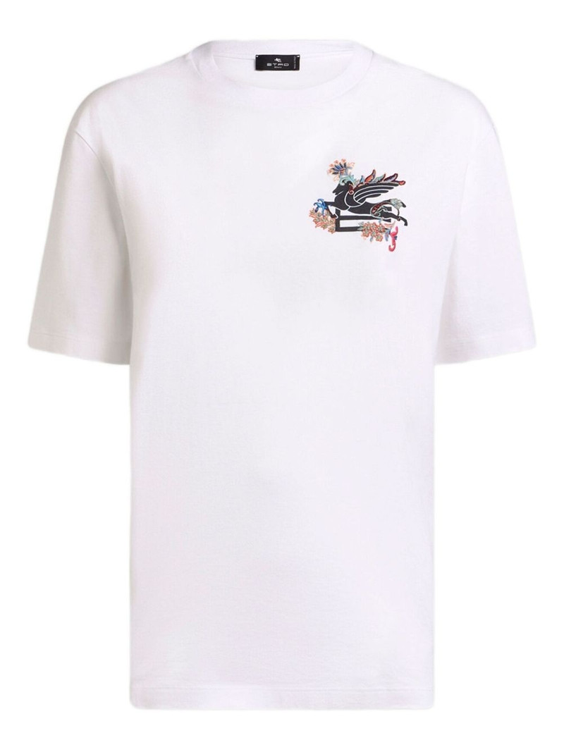 Pegaso-motif cotton T-shirt 1