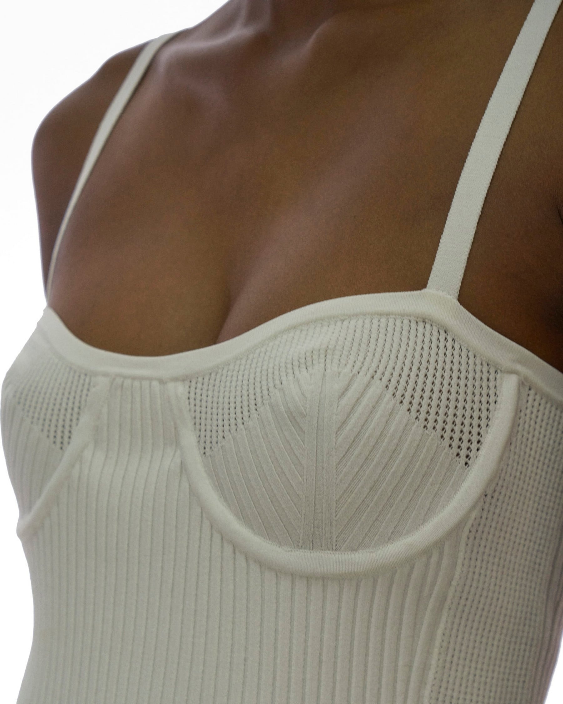 RIB EYELET BRA DRESS - 6