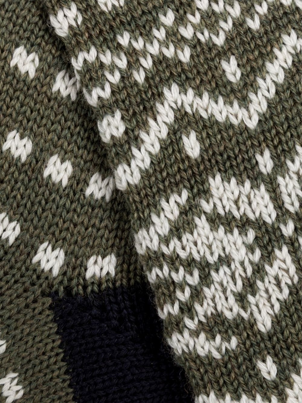 GREEN MERINO WOOL FAIR ISLE SOCKS - 2