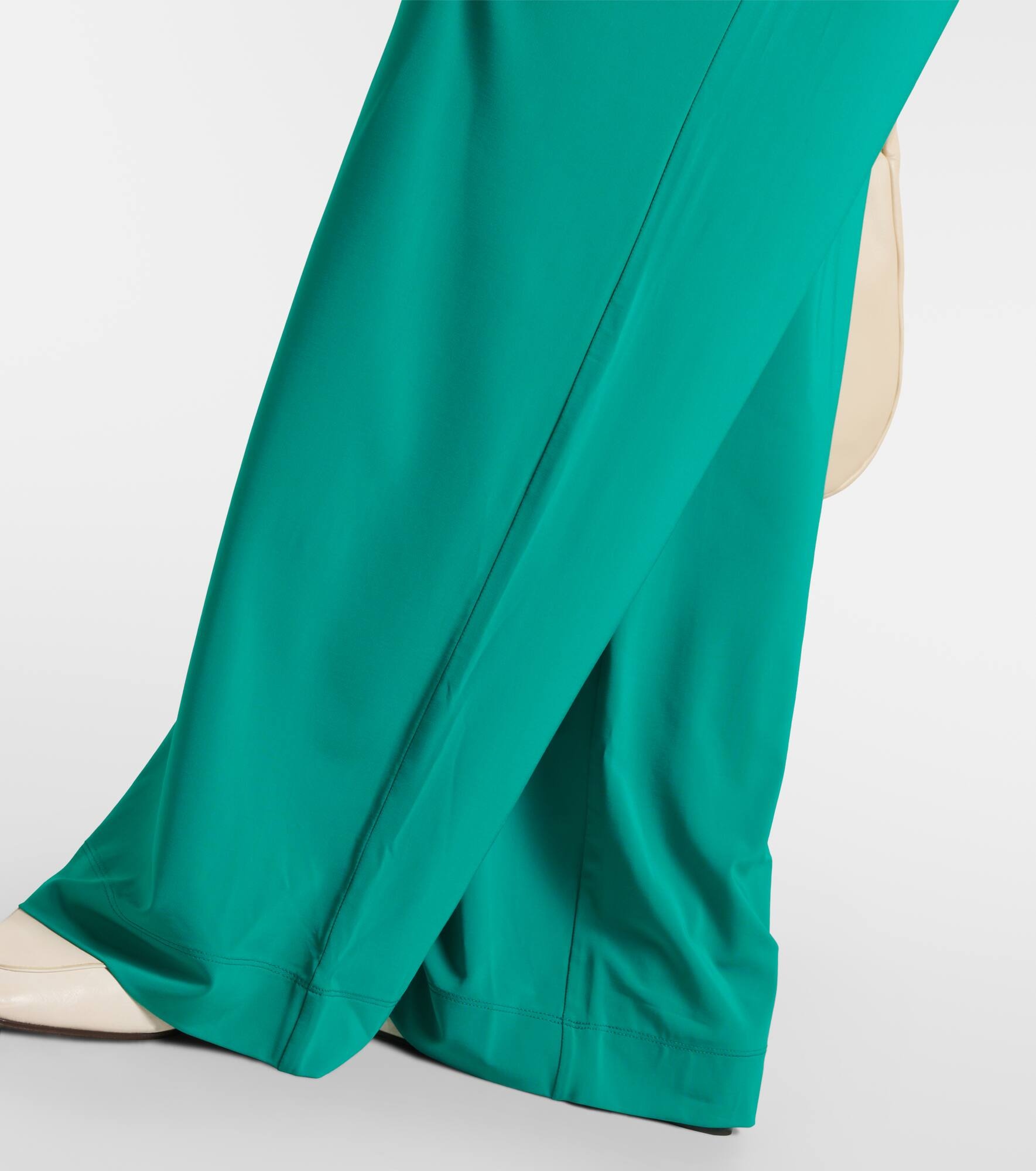 Ring jersey crêpe wide-leg pants - 5