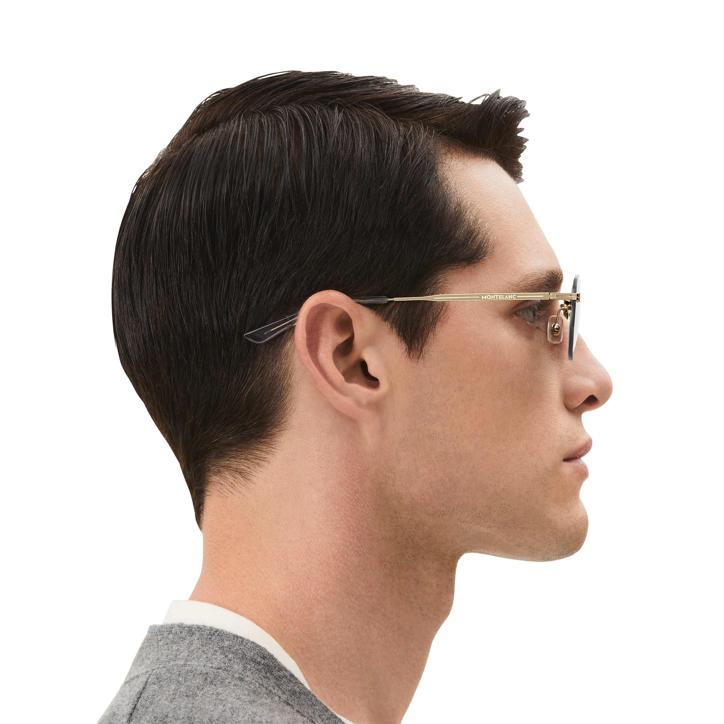 Rectangular Sunglasses with Gold-Colored Metal Frame - 7