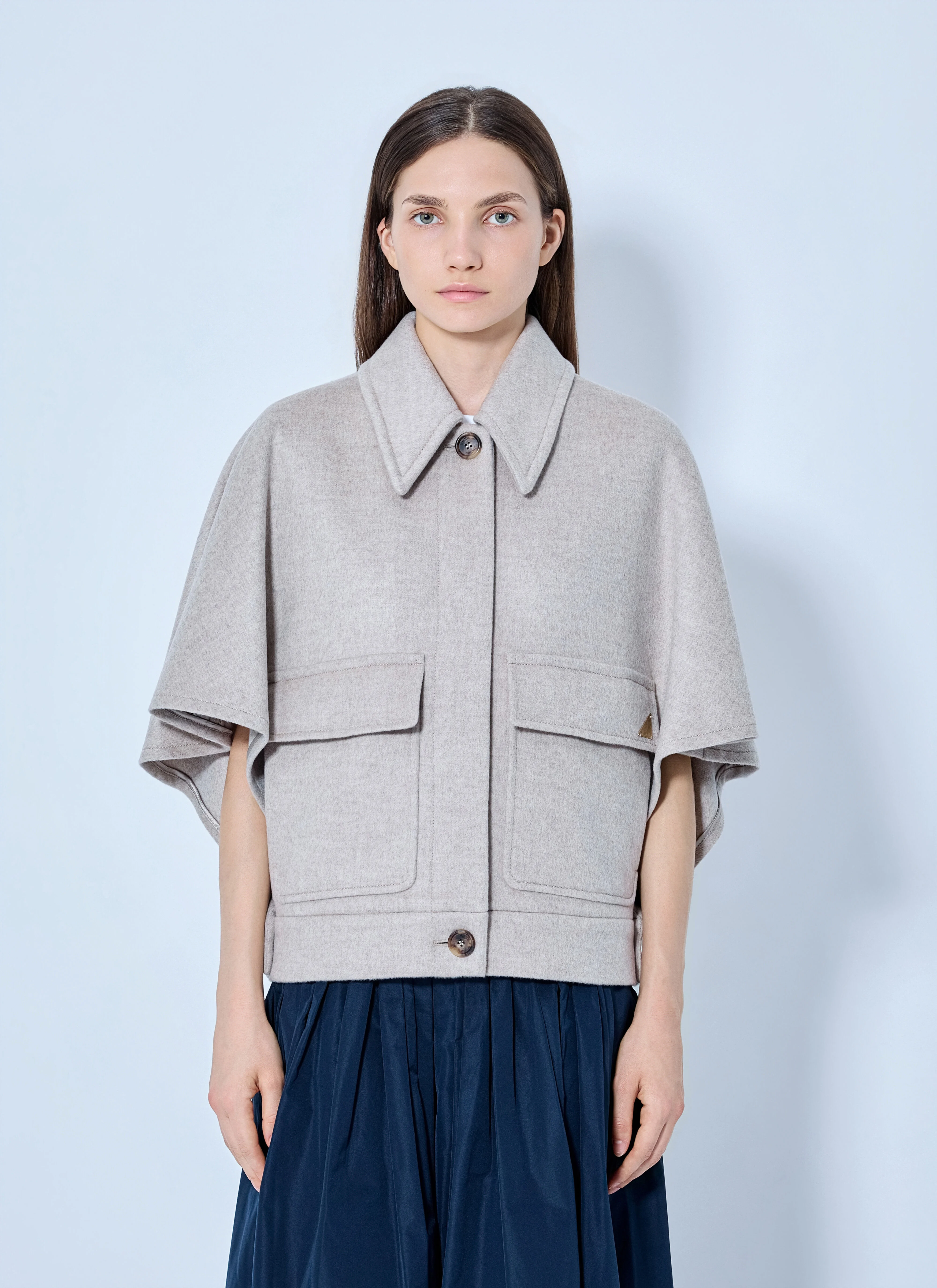 Cape-Style Wool Jacket - 1