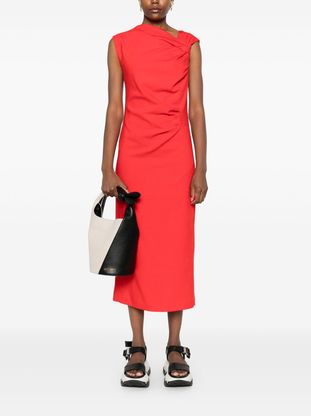 asymmetric midi dress - 2