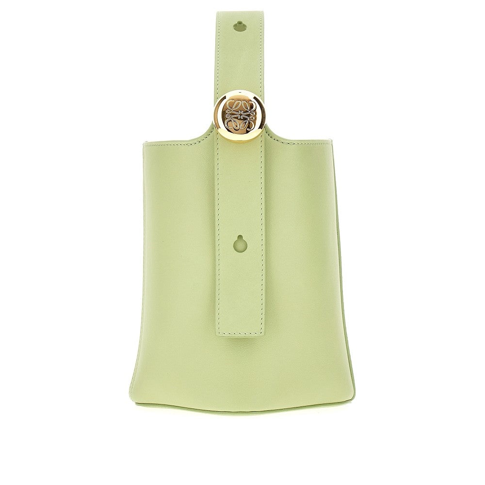 LEATHER MINI PEBBLE BUCKET BAG - 1