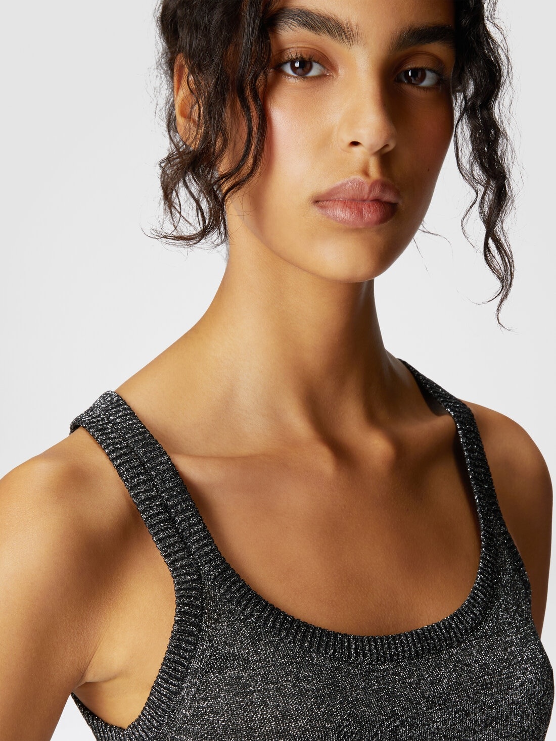 Glitter-effect viscose tank top - 5
