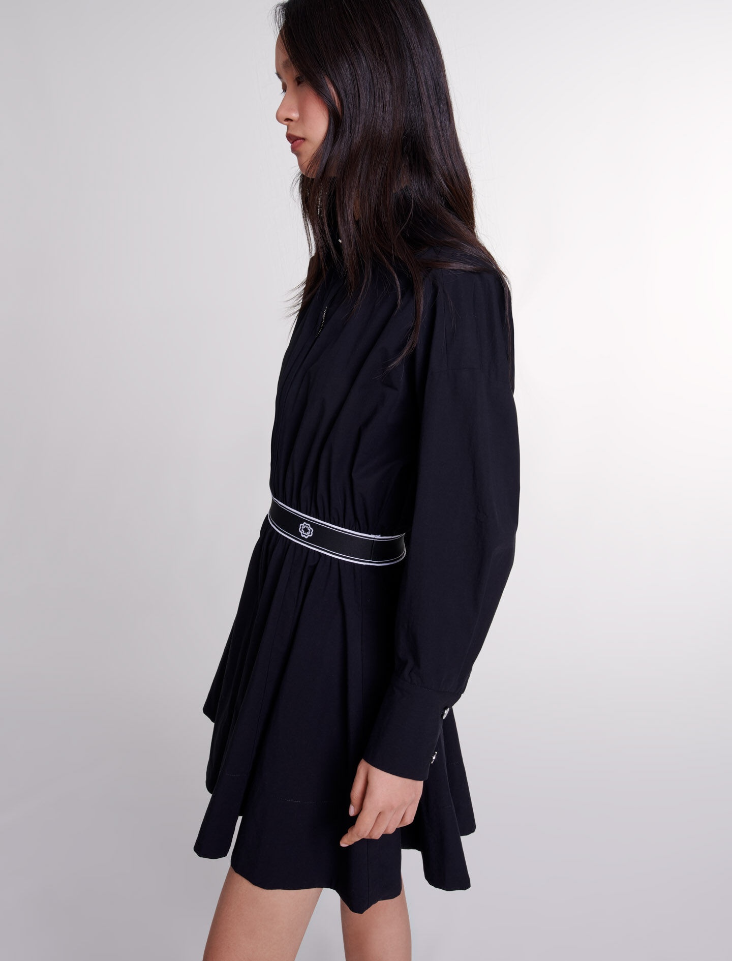 Short elasticated shirt dress - 8