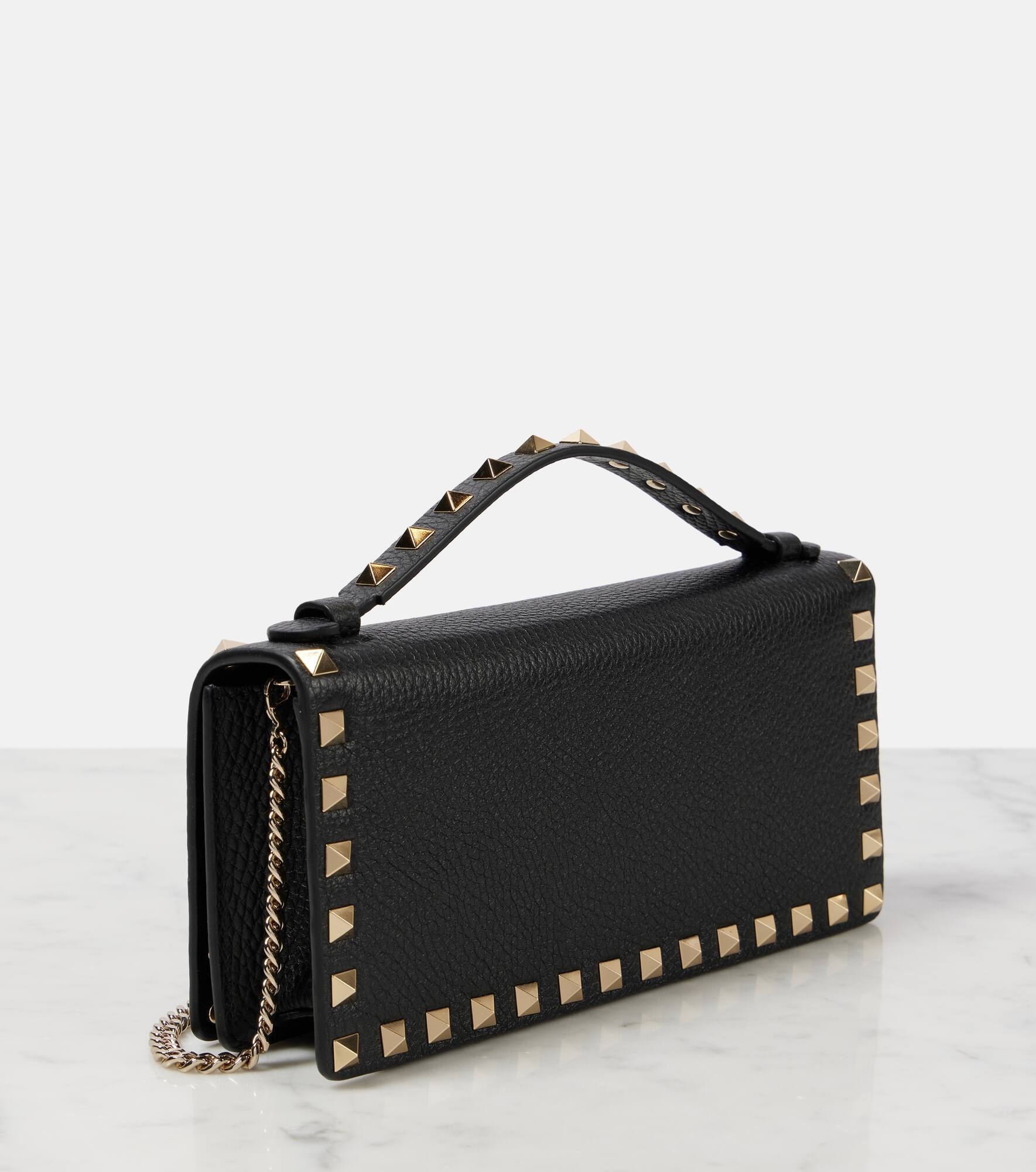 Rockstud leather wallet on chain - 4