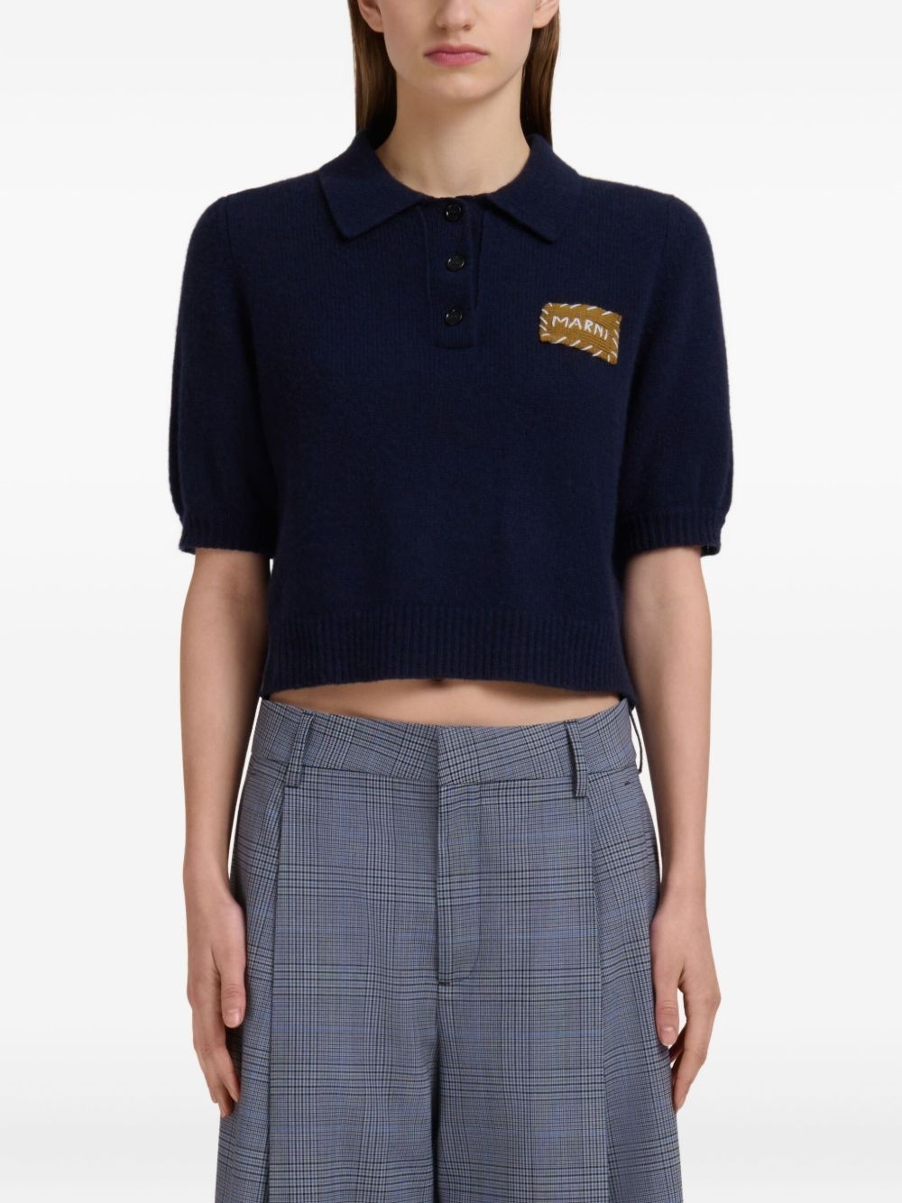 logo-patch polo shirt - 2