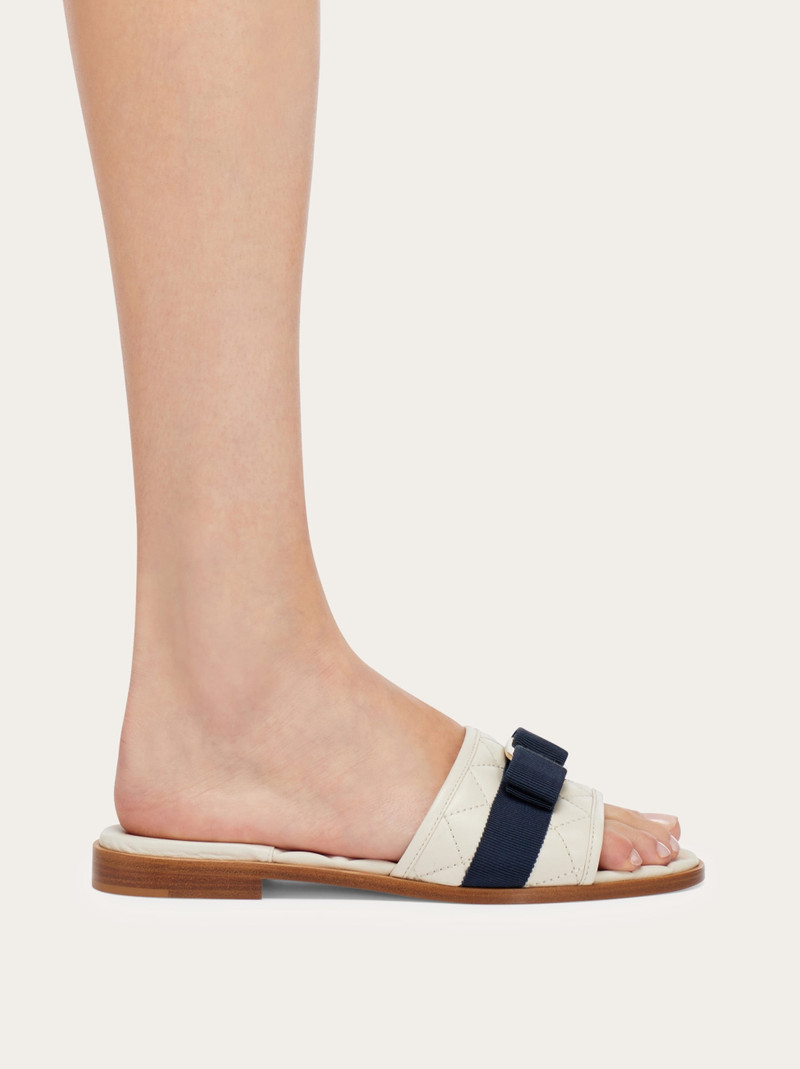 FERRAGAMO Quilted slide with Vara bow outlook