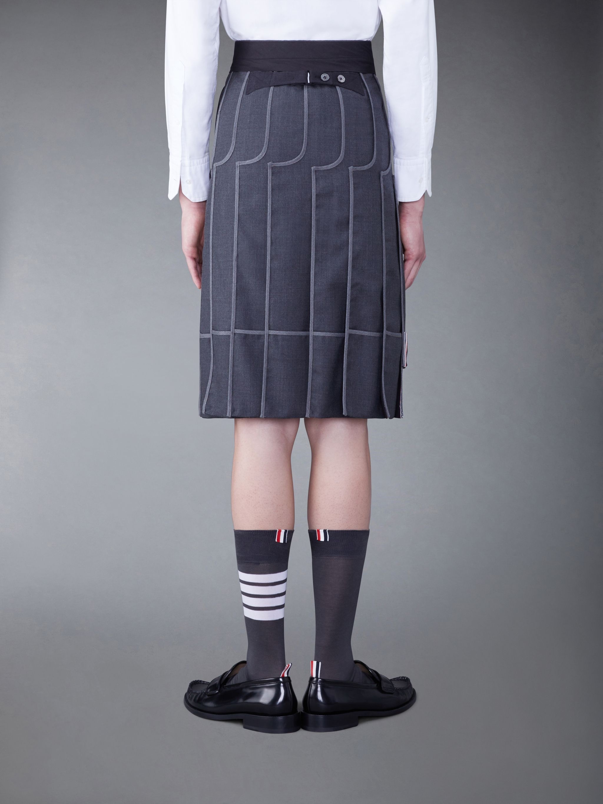 Twill Classic Backstrap Pleated Skirt - 3