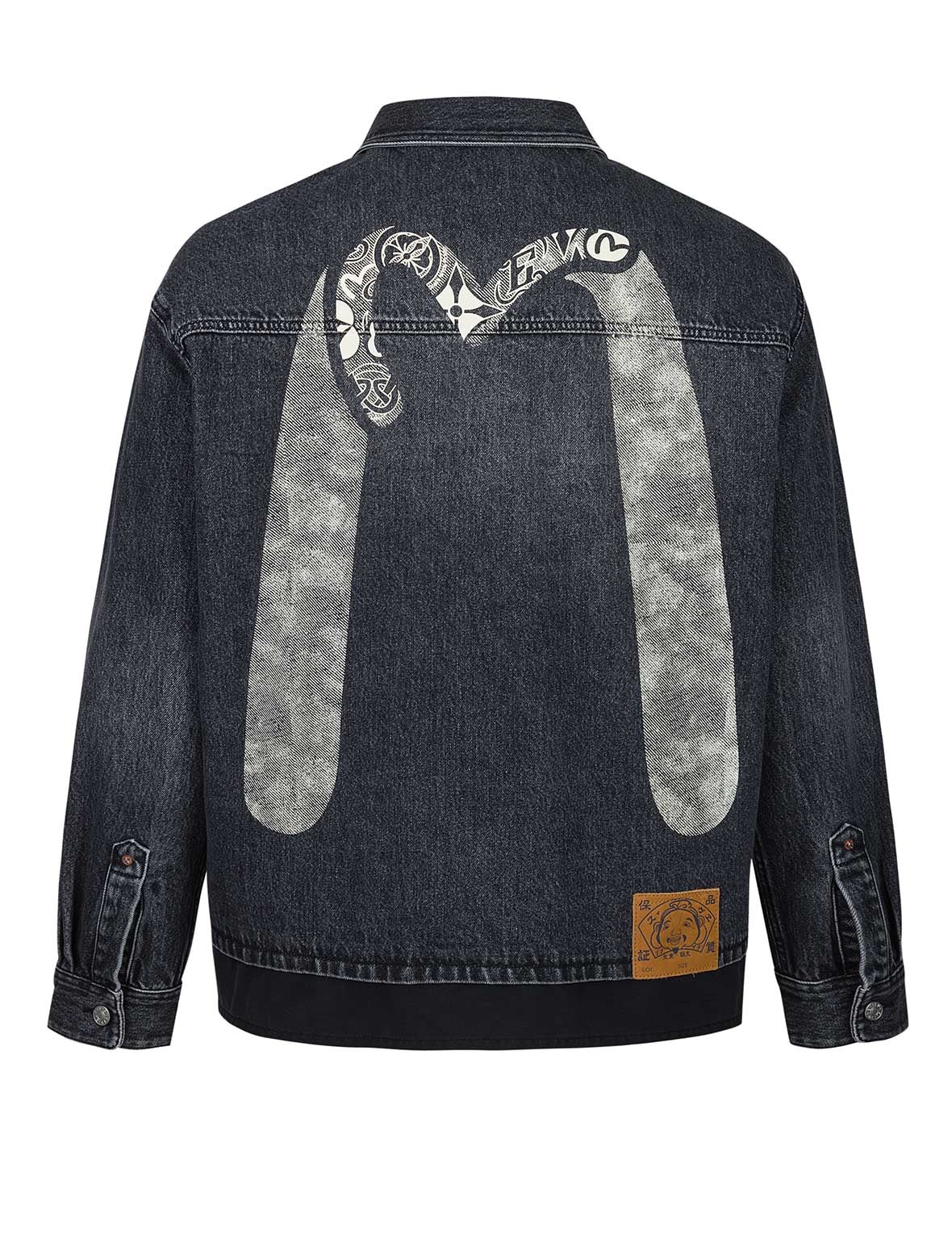 Daicock and Seagull Print Relax Fit 2-in-1 Denim Worker Shirt Jacket - 12