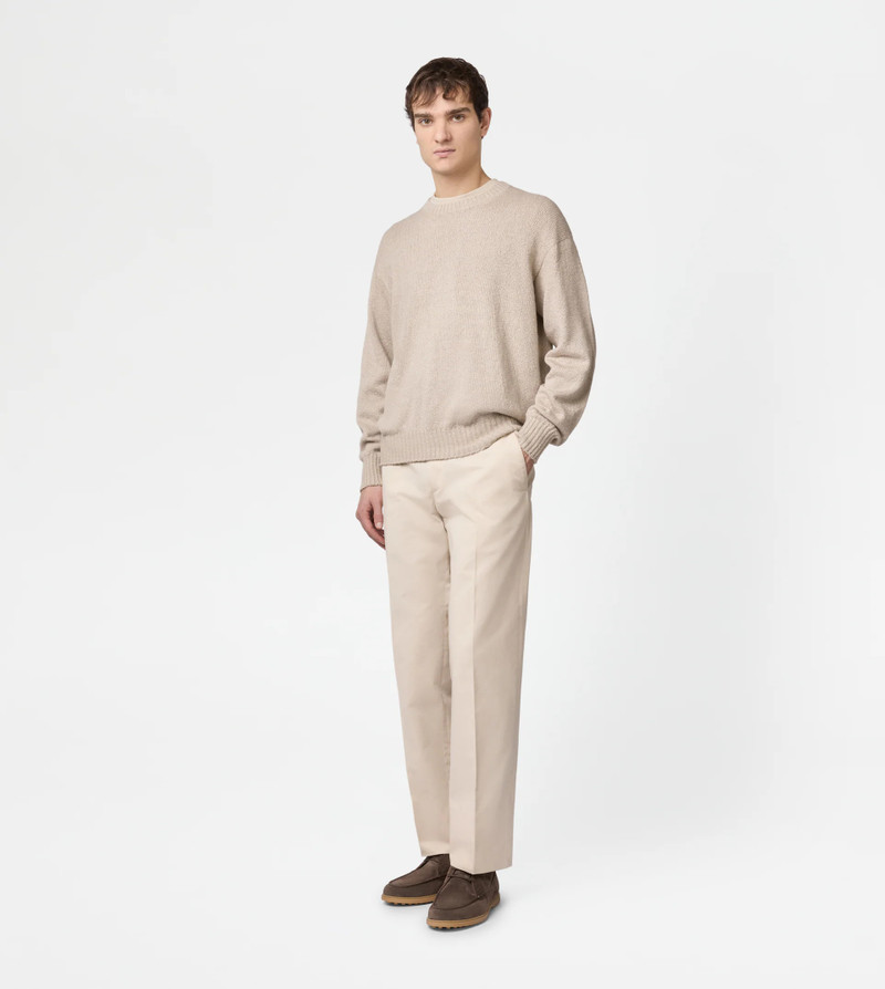 Tod's ROUND-NECK PULLOVER IN COTTON - BEIGE outlook