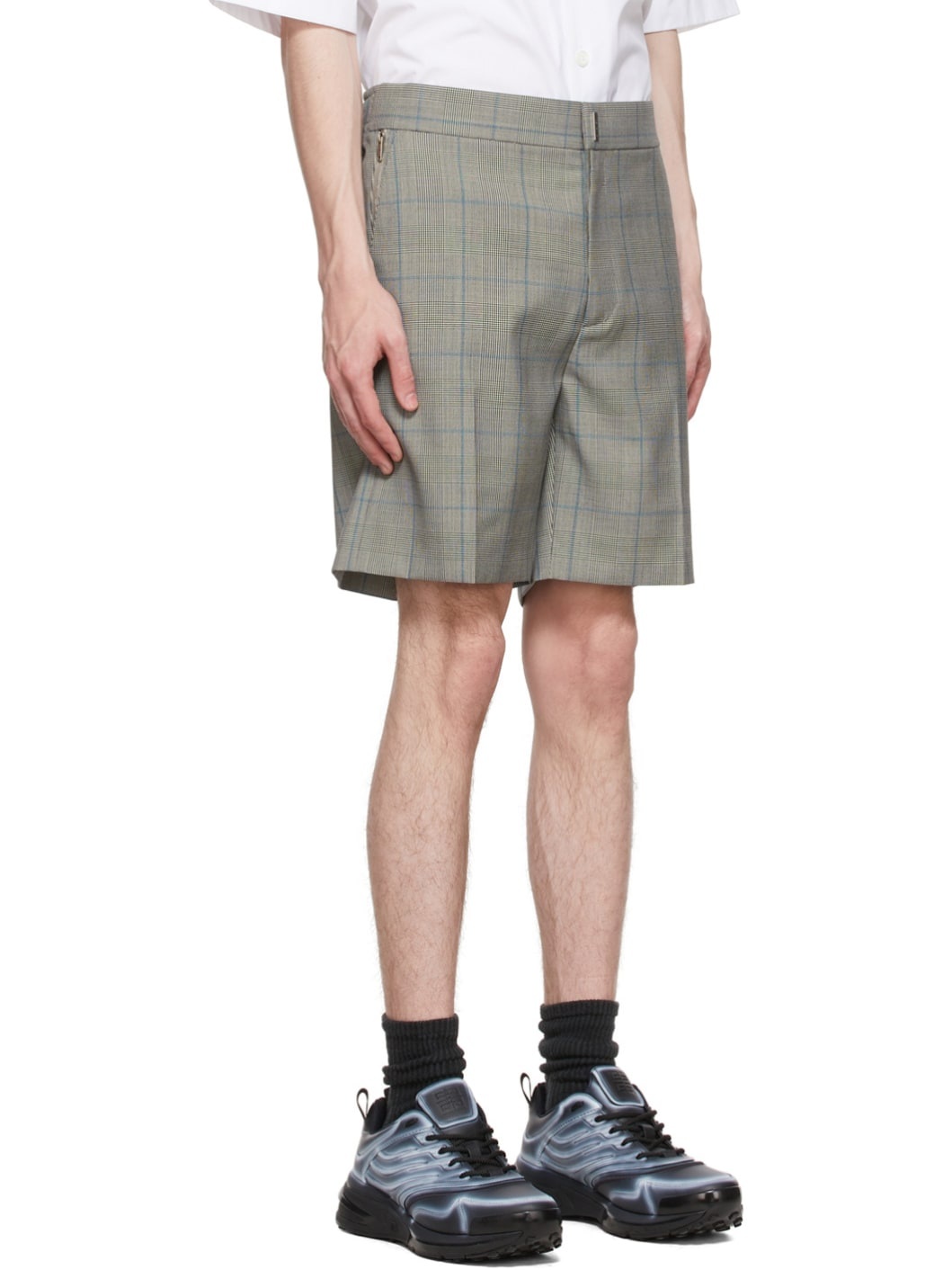 Gray Wool Shorts - 2