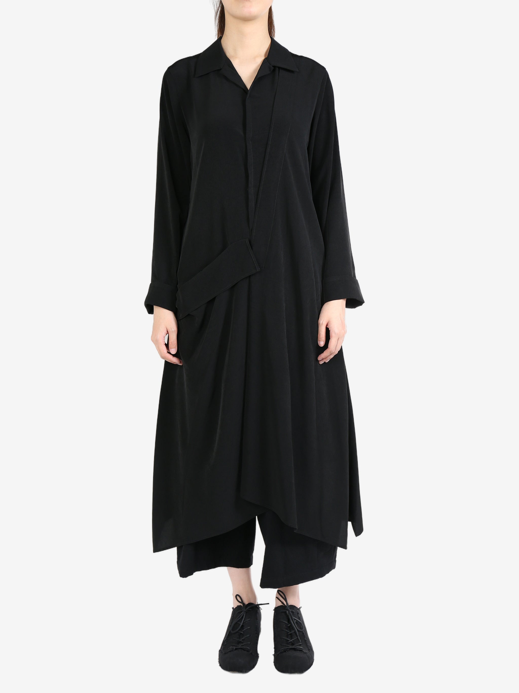 YOHJI YAMAMOTO Women Drape Detail Shirt Dress - 1