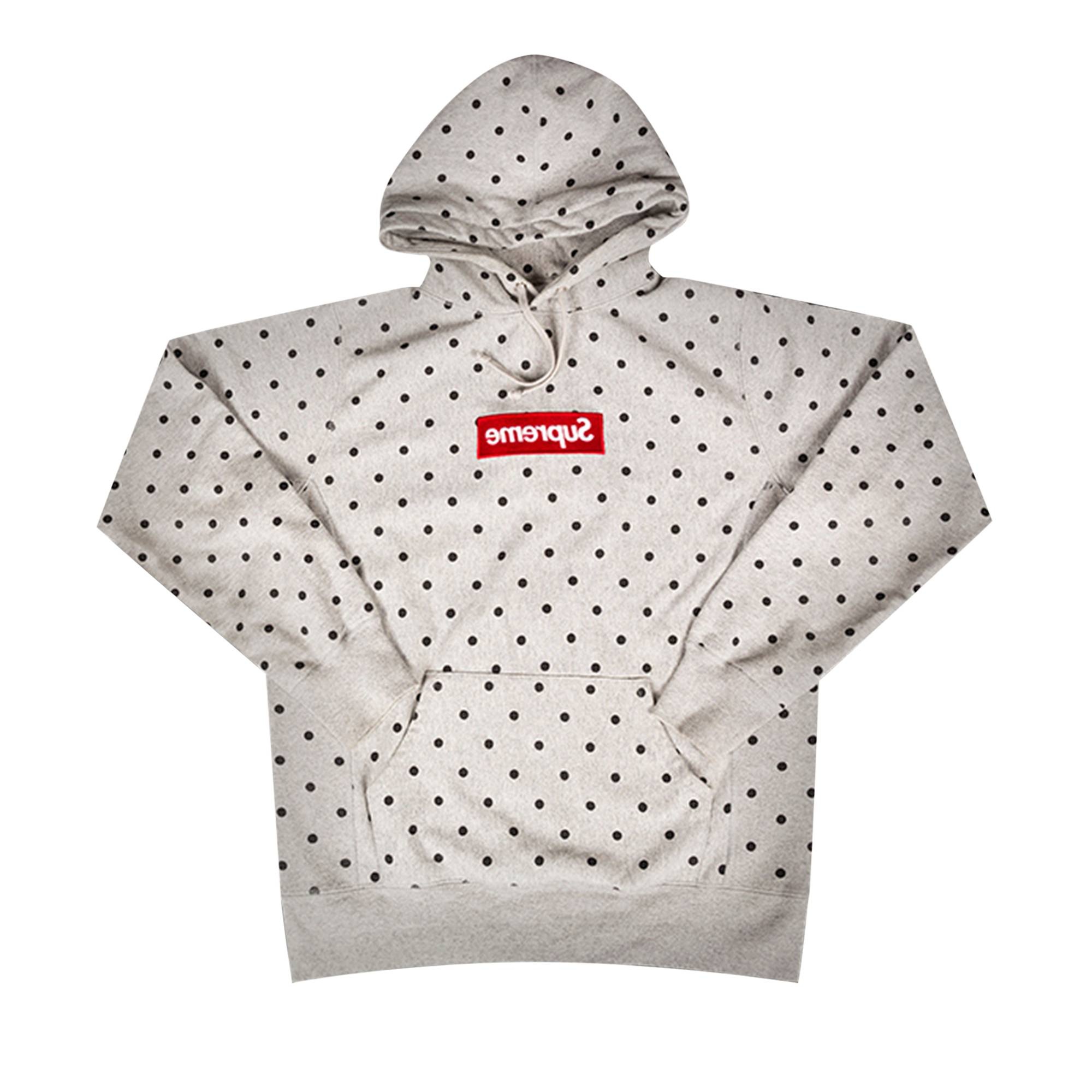 Supreme Supreme x Comme des Garcons SHIRT Polka Dot Box Logo Hooded Sweatshirt Heather Grey REVERSIBLE