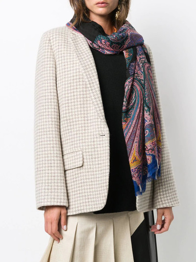 Etro paisley print wool scarf outlook