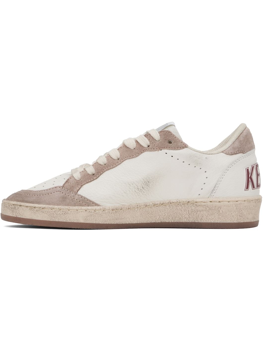 White & Pink Ball Star Sneakers - 3