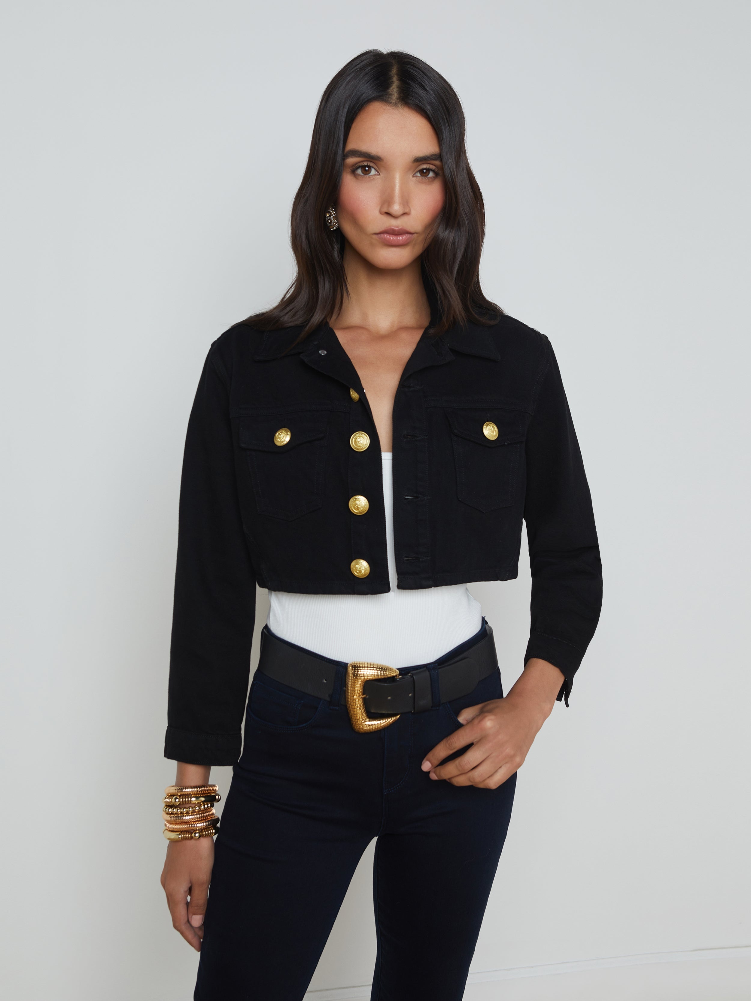 Genevie Cropped Denim Jacket - 2
