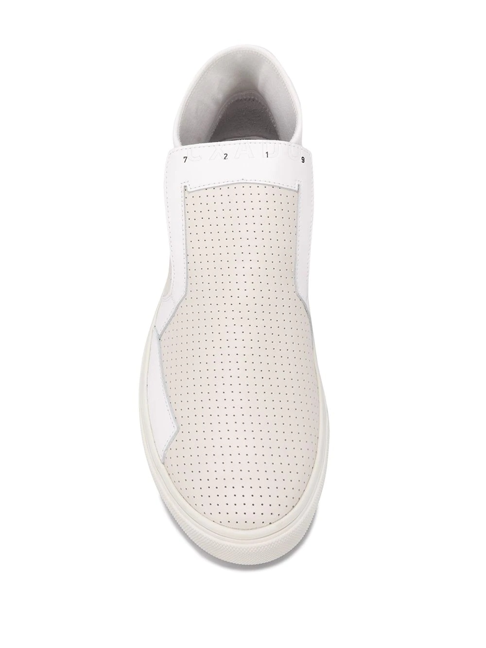 contrast-panel perforated sneakers - 4