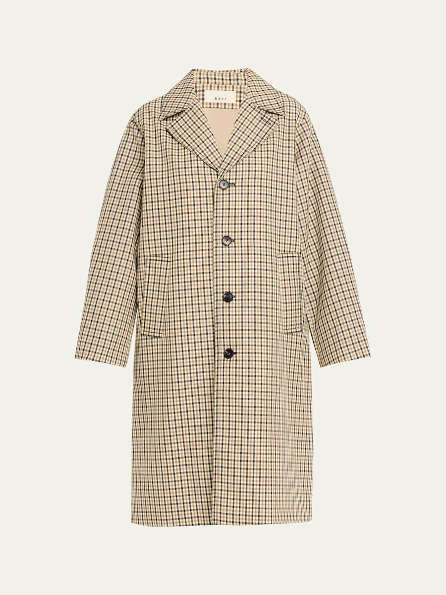 Motaring Check Wool Coat - 1