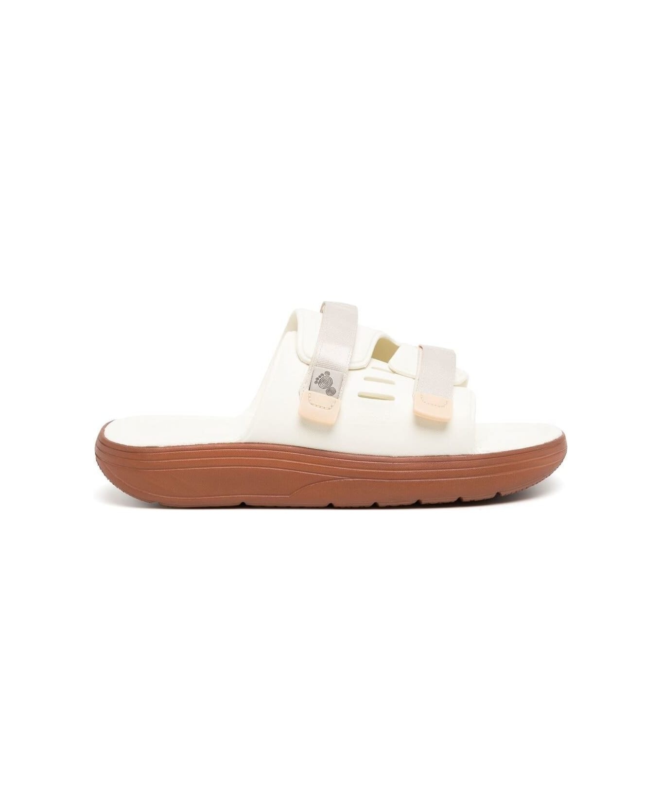 'urich' White Sandals With Velcro Fastening And Embossed Logo In Rubber Man - 1