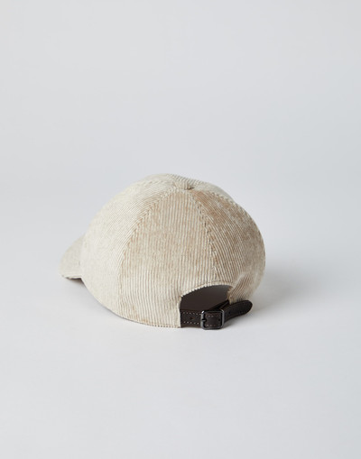 Brunello Cucinelli Corduroy baseball cap with shiny band outlook