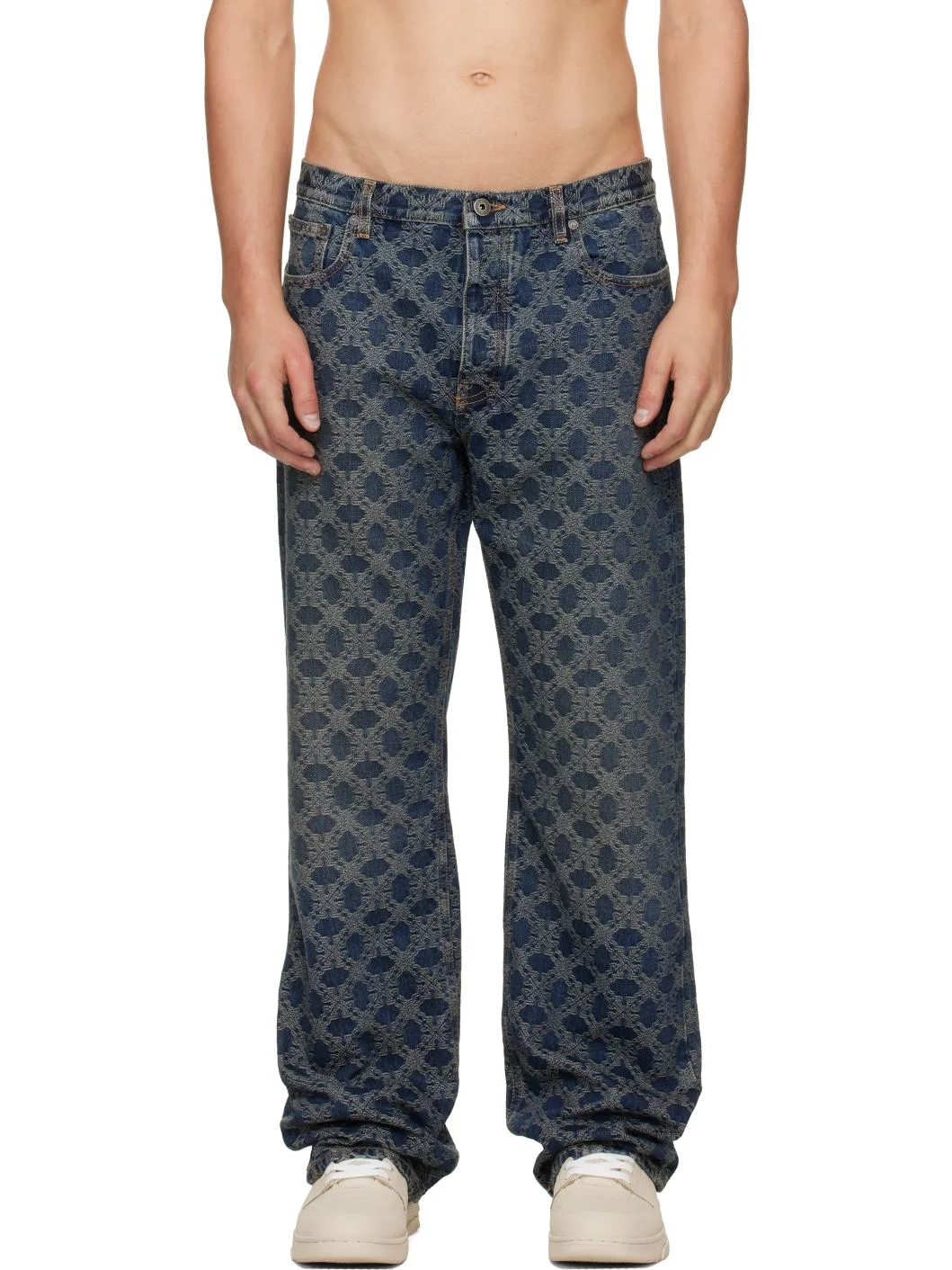 Blue Arrow Monogram Slim Relax Jeans - 1
