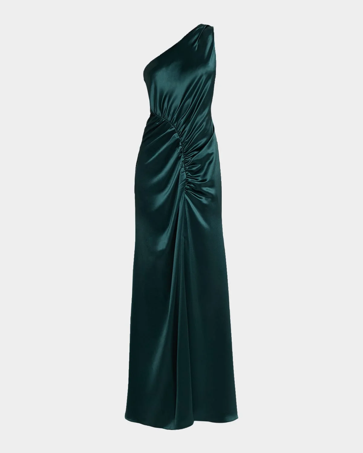 Whitney Hammered Satin One-Shoulder Gown - 1