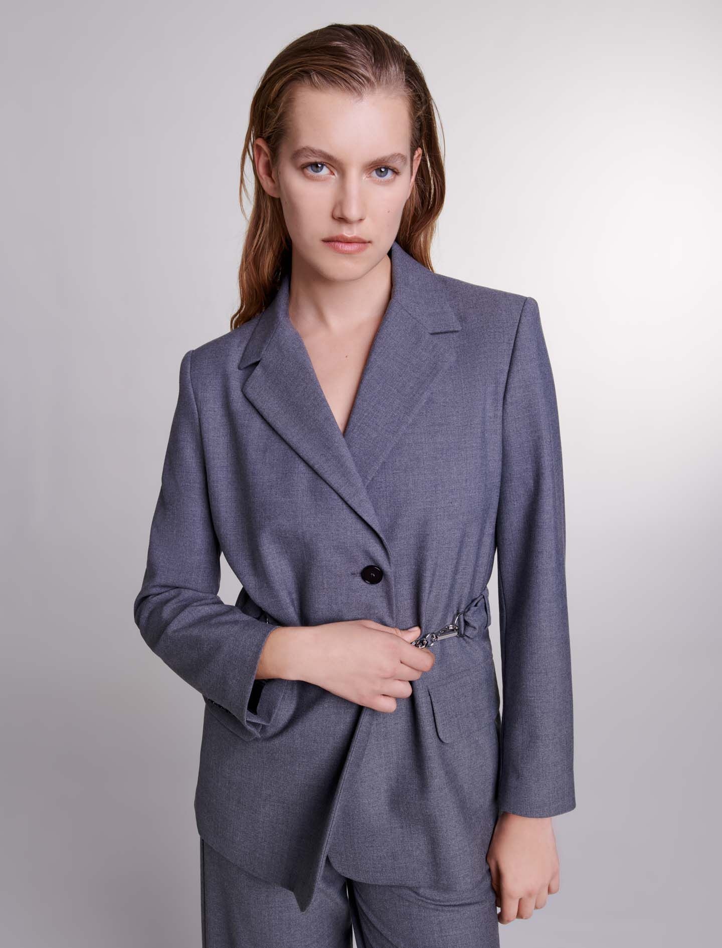 Suit jacket with chain belt - 7